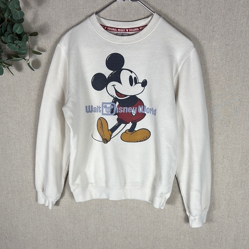 Disney World > White Mickey Mouse Sweatshirt Extra Small - Picture 5 of 7